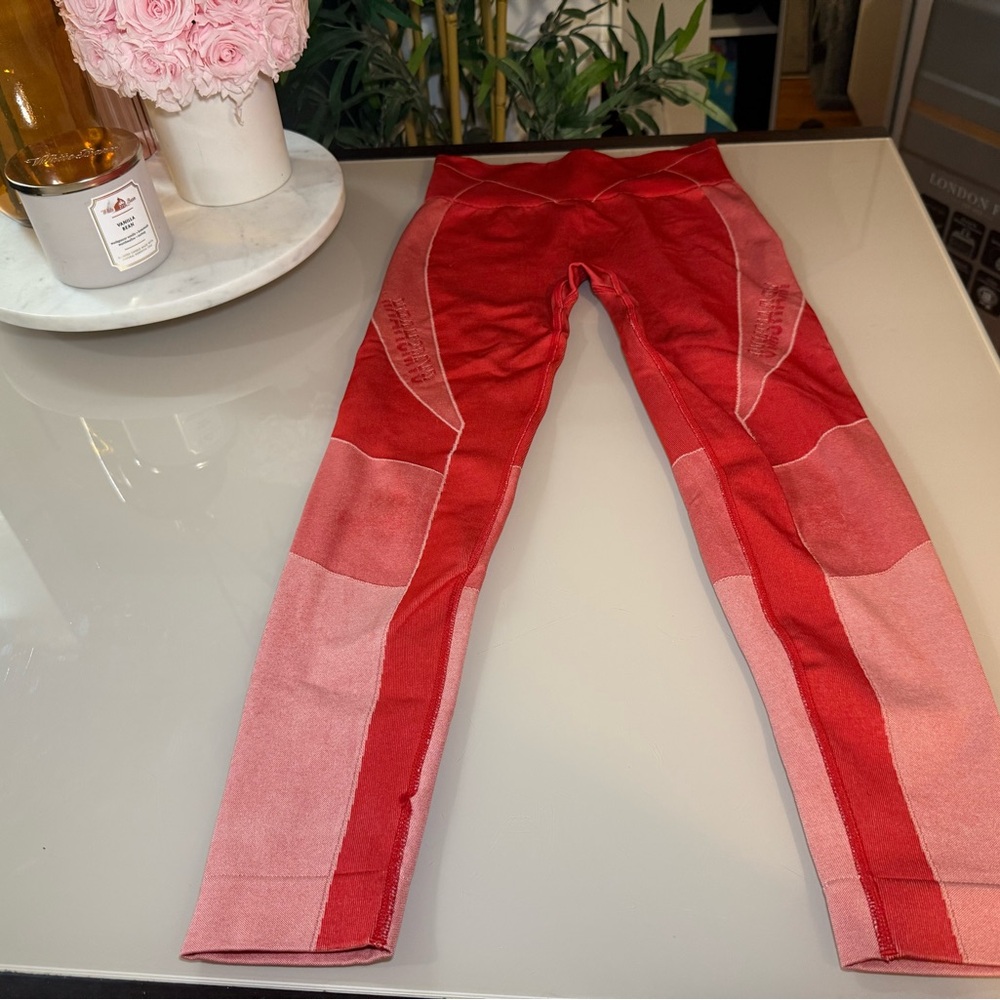 GYMSHARK Vital Seamless Leggings- Red